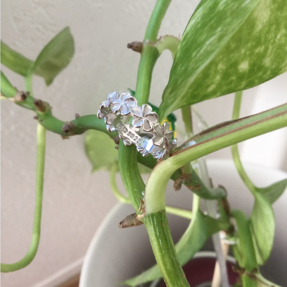 925/Sterling silvers Ring Hawaii heirlooms jewelry Plumeria flowers band🌸 .